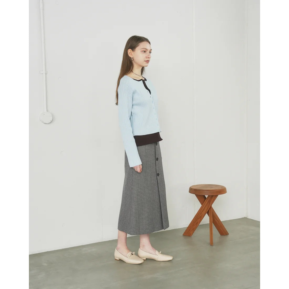 【新品預訂】日本製Emma Francis 2cm跟 小蝴蝶结乐福鞋 (2001h-P 177)(象牙色 光滑)