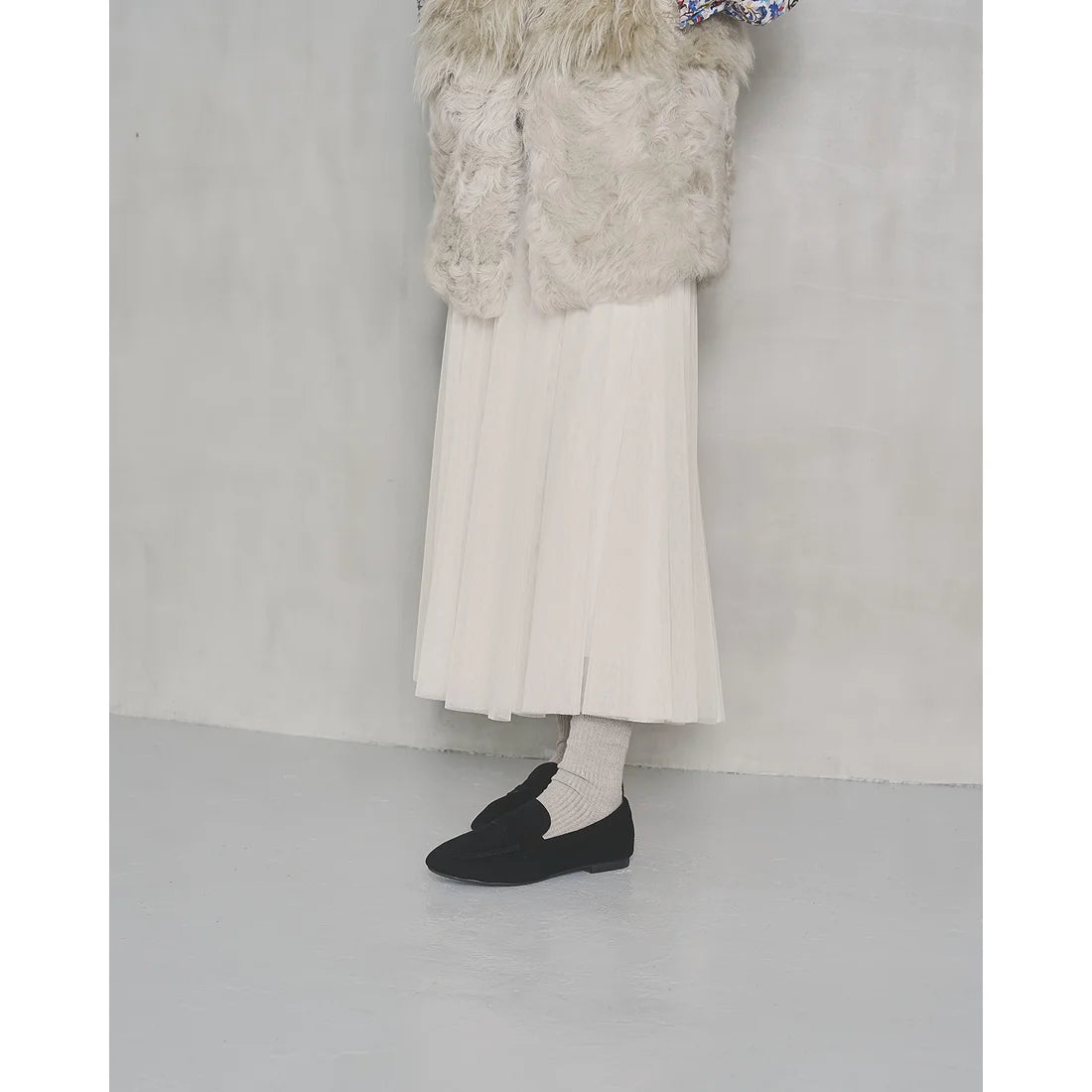 【新品預訂】日本製Emma Francis   [雨天應對] 防水絨面軟樂福鞋（黑色）(02d-L S101)BLK