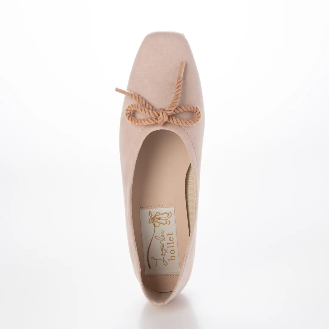 【新品預訂】日本製 Launa lea 繩蝴蝶結方頭絨毛芭蕾舞鞋（B7102A）(淺粉色 S / L Pink S)