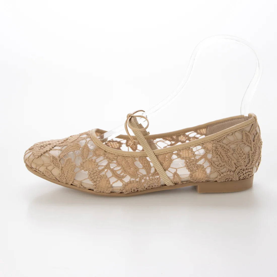 【新品預訂】日本製 Launa Lea 花卉蕾絲漁網芭蕾舞鞋 (B7612A)(摩卡色 / Mocha Z)