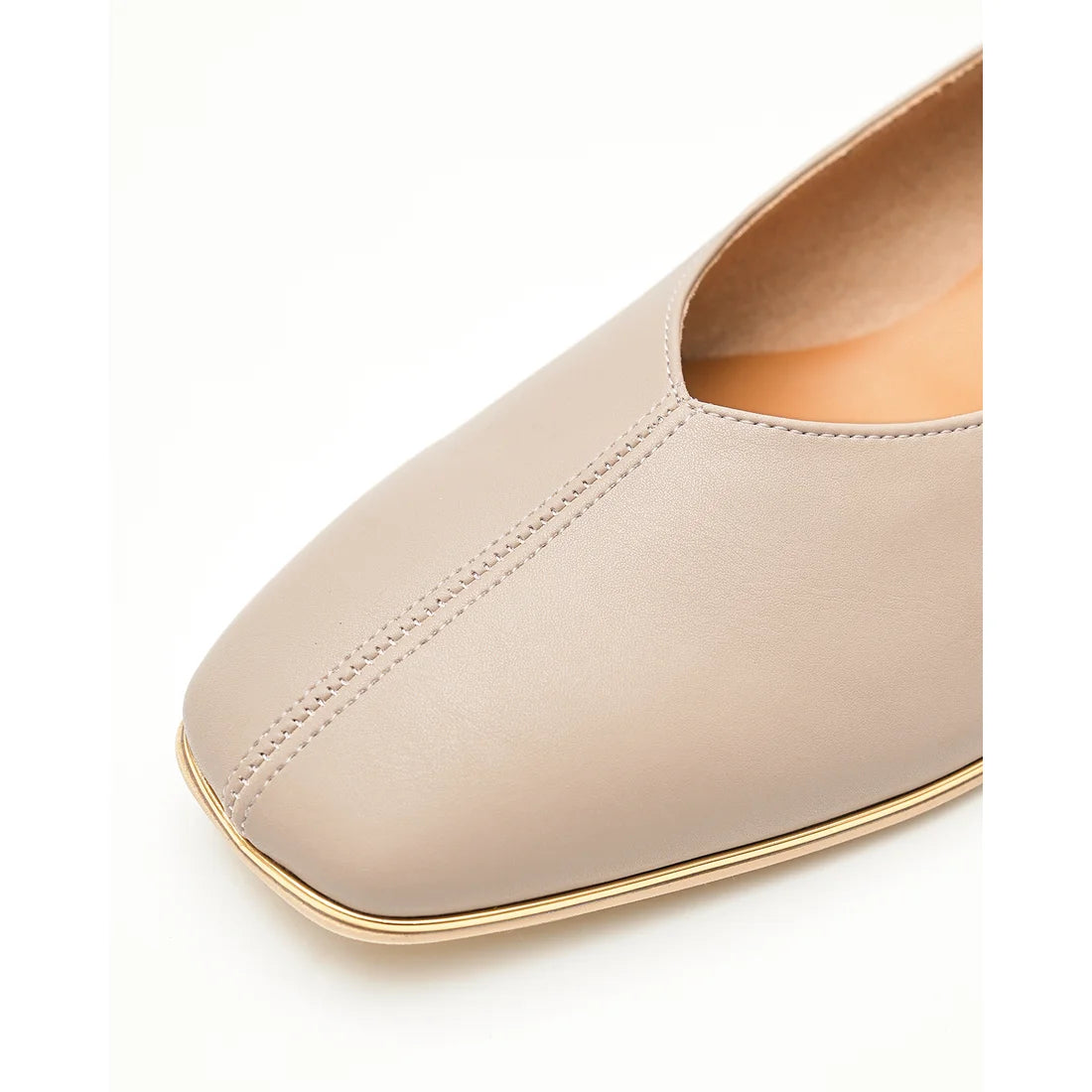 【新品預訂】日本製Emma Francis   V形中心接縫金線平底鞋（炭灰色光滑）(03aa-P 155) C/GRY