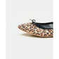 日本製【珍珠色調防水】Emma Francis真皮 尖頭平底芭蕾舞鞋(01b-L S328)(Leopard print leather suede)（レオパード柄 レザースエード）