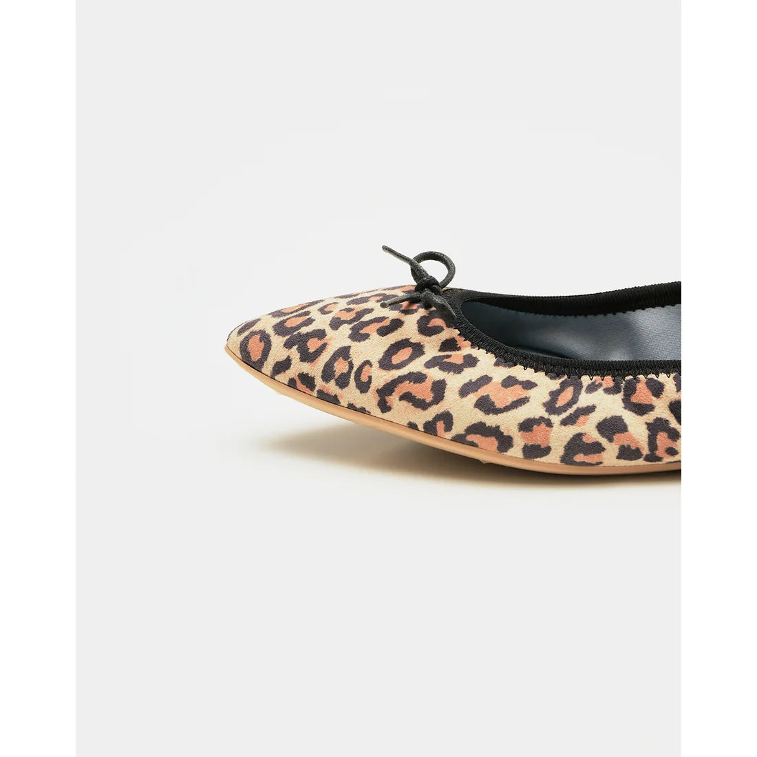 日本製【珍珠色調防水】Emma Francis真皮 尖頭平底芭蕾舞鞋(01b-L S328)(Leopard print leather suede)（レオパード柄 レザースエード）
