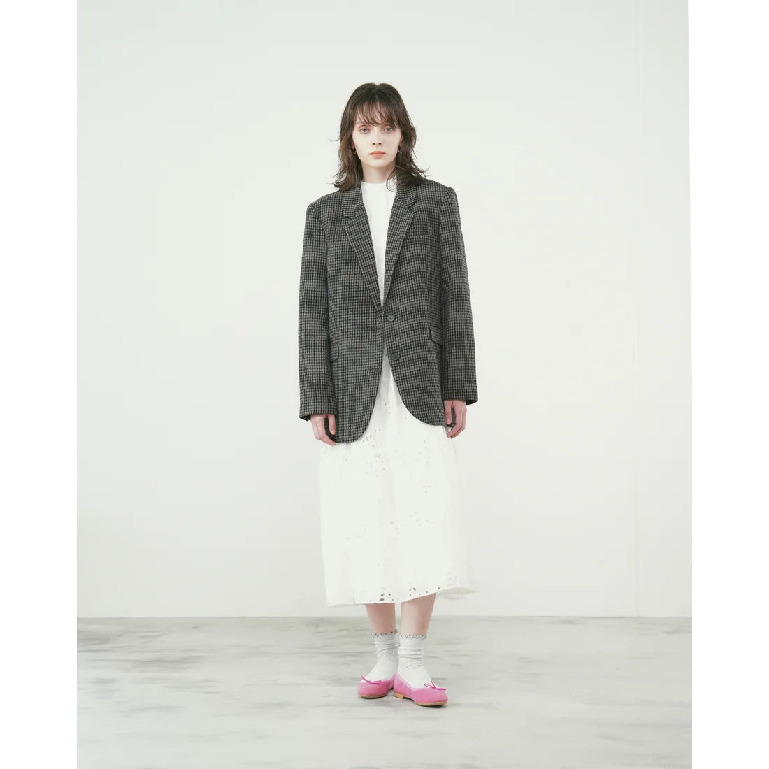 日本製【珍珠色調防水】Emma Francis 真皮 圓頭平底芭蕾舞鞋(02b-L S143)(Dark pink leather suede)（ダークピンク レザースエード）