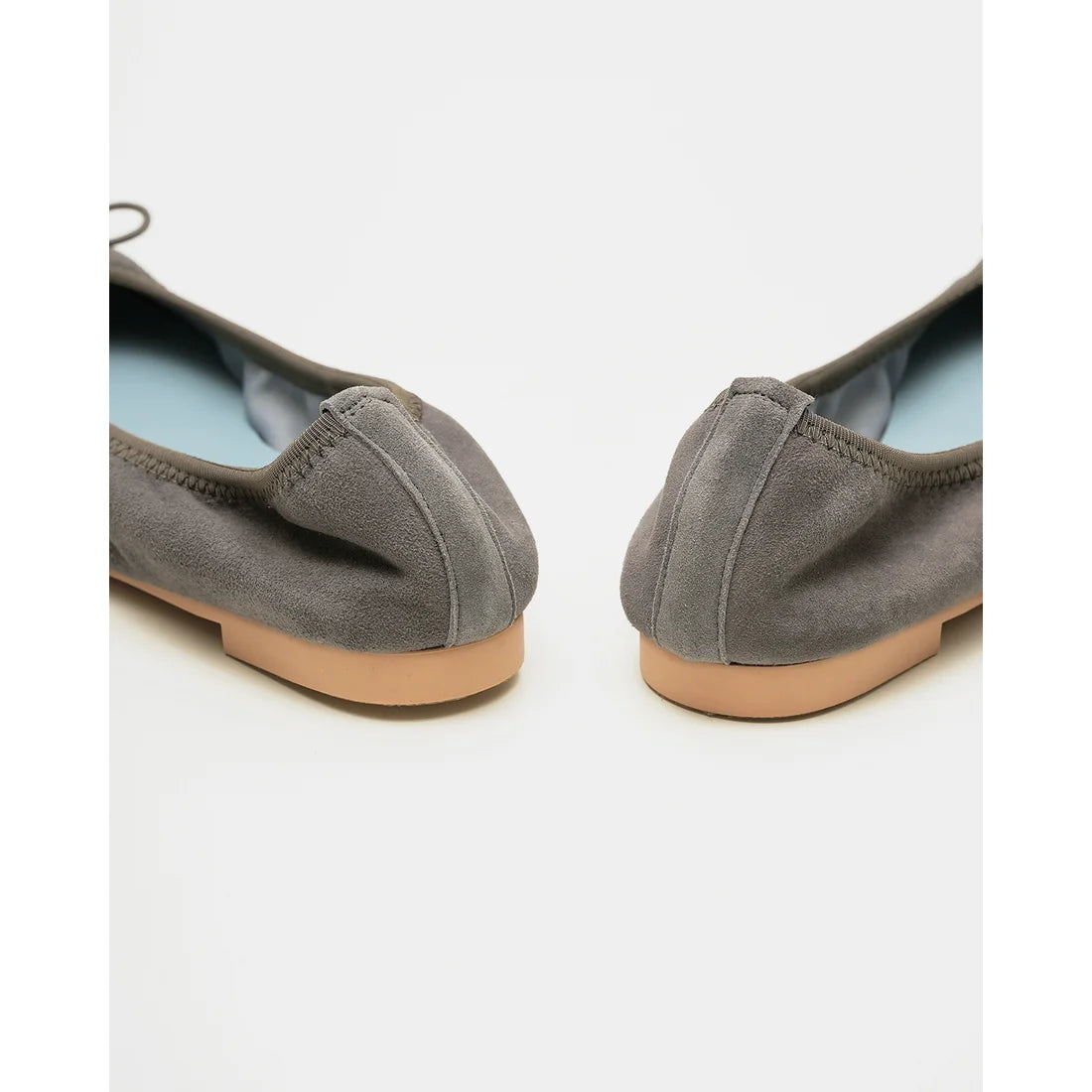 日本製【珍珠色調防水】Emma Francis 真皮 尖頭平底芭蕾舞鞋(01b-L S154)(Dark Grey leather suede) （ダークグレー レザースエード）