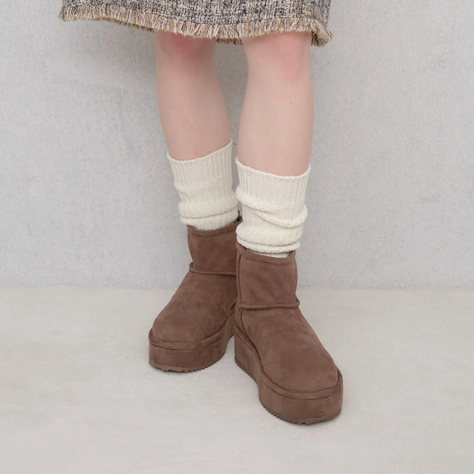 【新品現貨】Launa Lea 5cm厚底羊毛雪靴 (S160)(灰啡色 S／Greige S)