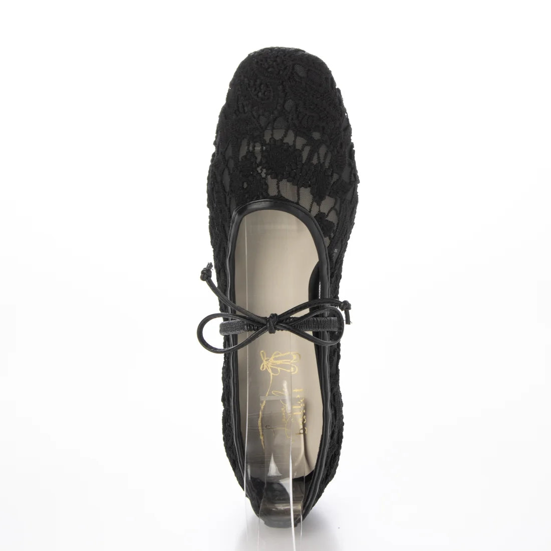【新品預訂】日本製 Launa Lea 花卉蕾絲漁網芭蕾舞鞋 (B7612A)(黑色 / Black Z)