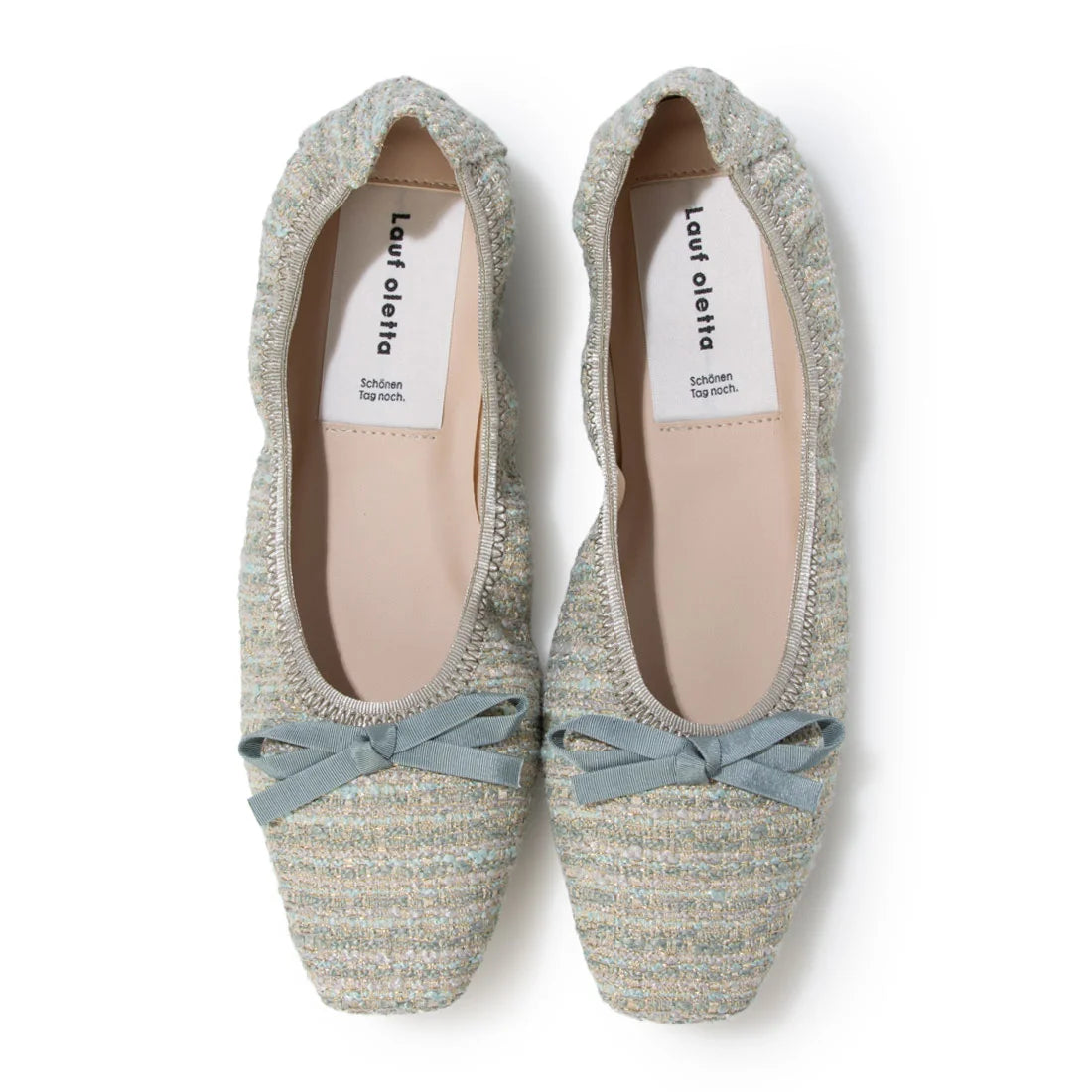 【新品預訂】日本製Lauf Oletta 織物材質柔軟褶皺無縫一體式芭蕾舞鞋 ( LH109 MINT-Z ) (薄荷綠色)