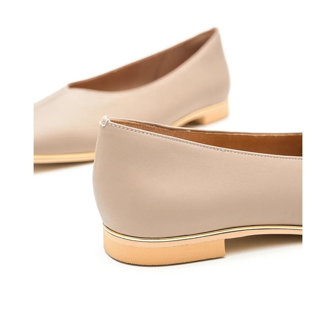 【新品預訂】日本製Emma Francis   V形中心接縫金線平底鞋（炭灰色光滑）(03aa-P 155) C/GRY