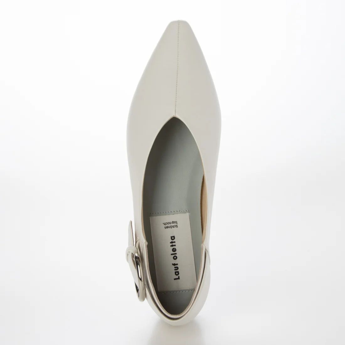 【新品預訂】日本製 Lauf Oletta  [All Weather] 全天候 可踩踭 柔軟大扣環V型平底鞋（LRP139 IVORY）