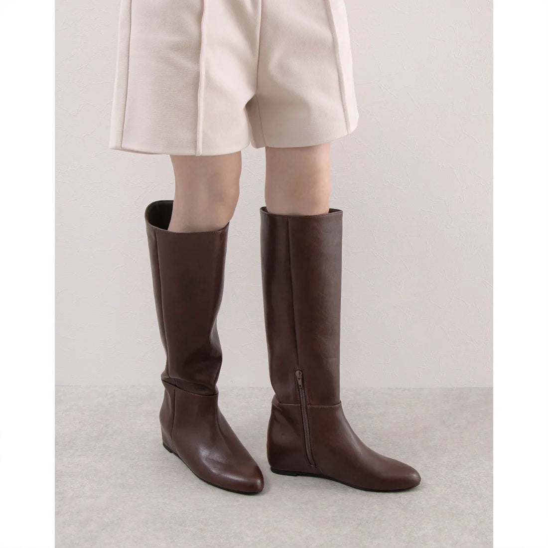 Launa Lea 5cm內增高柔軟皮革長boot (S149)(深棕色／D Brown)