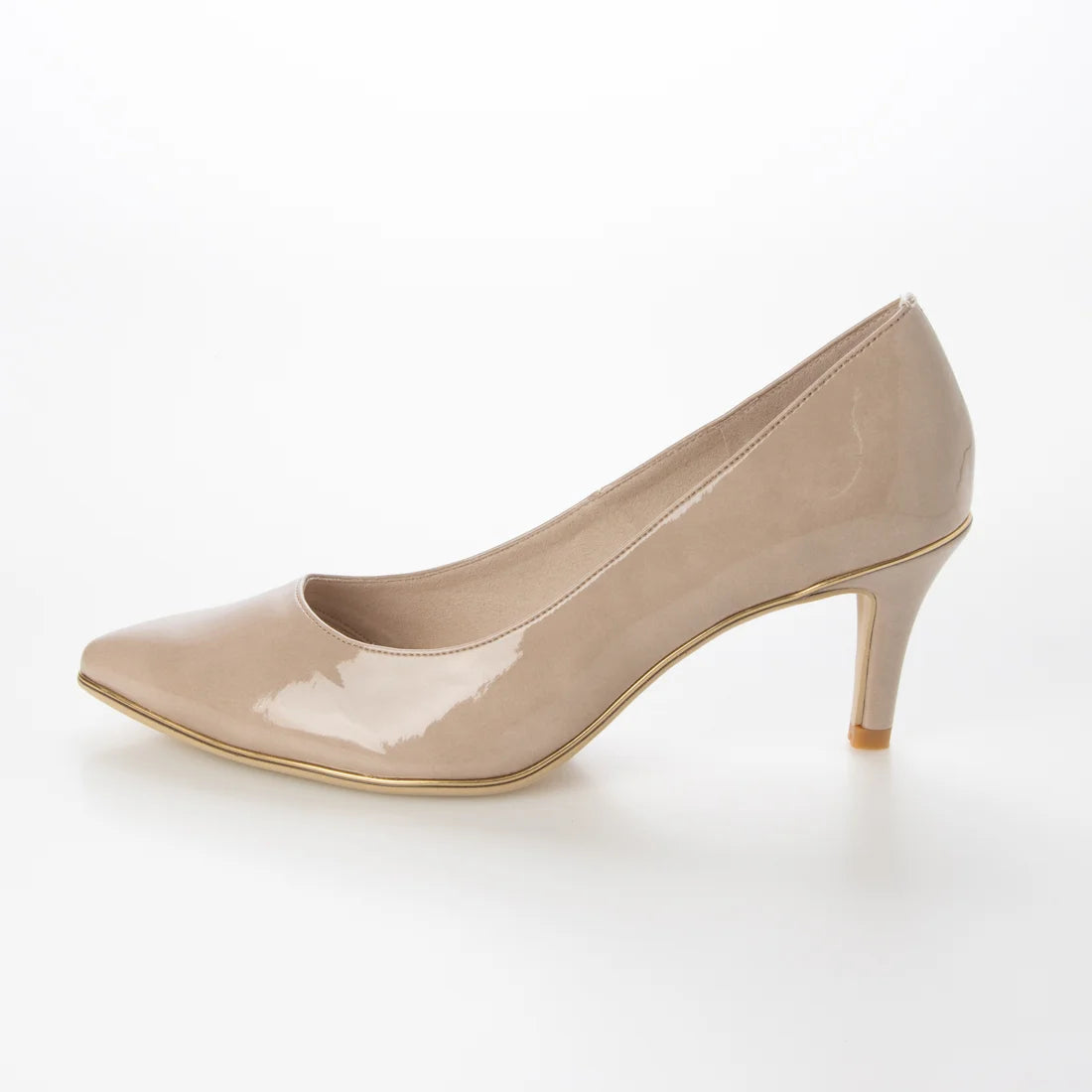 【新品預訂】日本製 Launa Lea Rich 7cm Gold Line高跟鞋 (80001F) (米灰色 E / Griege E)
