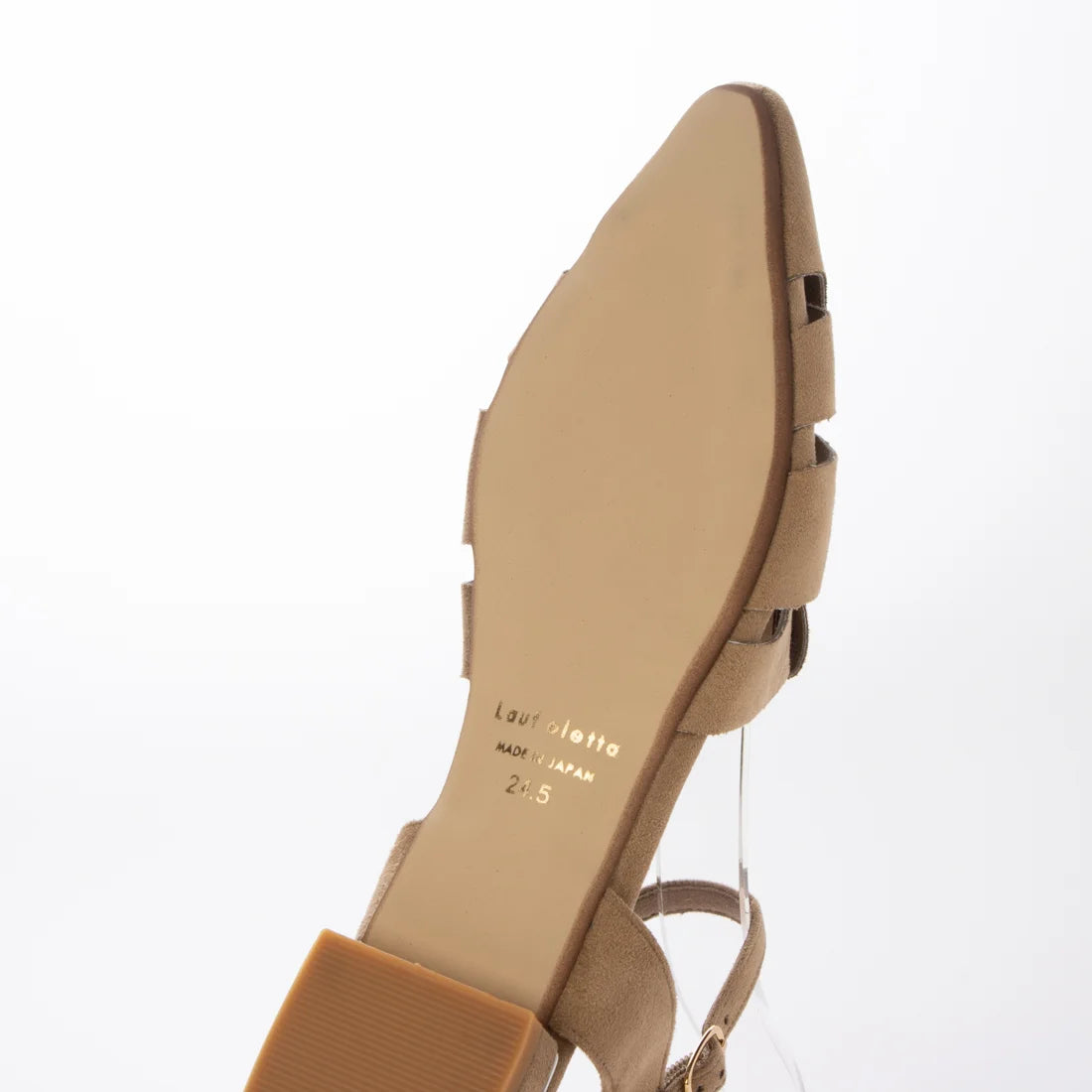 【新品預訂】日本製 Lauf Oletta 尖頭記憶棉鞋墊廓爾喀涼鞋 (LH123 Beige-S)(杏色）