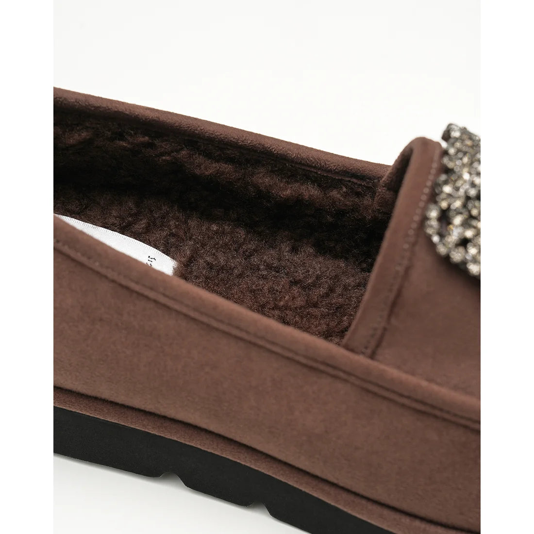 【新品預訂】日本製Emma Francis   [雨天應對] 防水 內側柔軟仿毛 寶石樂福鞋（棕色絨面革）(2002g-S 105) BRN