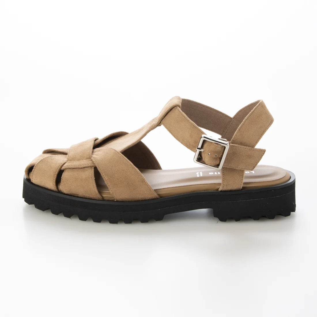 【新品預訂】日本製 Lauf Oletta T型帶3cm厚底絨面涼鞋 (LP148 Beige-S)(杏色)