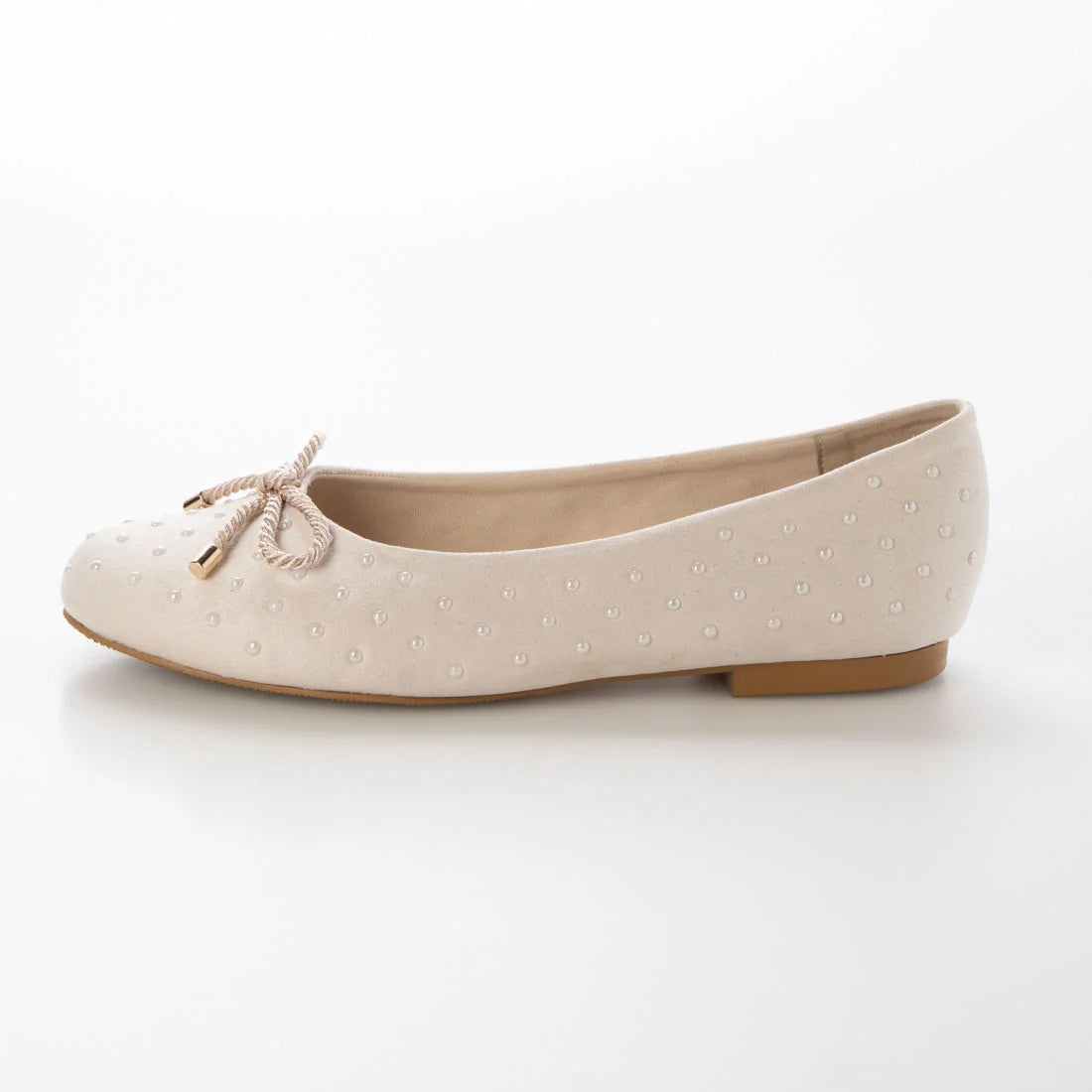 【新品預訂】日本製 Lauf Oletta   扭繩緞帶珍珠芭蕾鞋(L111 IVORY-S) (象牙色)