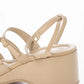 【新品預訂】日本Launa Lea 6cm 方頭綁帶坡跟涼鞋(S161)(杏色/ Beige)
