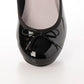日本製 Launa lea 蝴蝶結圓頭亮面芭蕾晴雨鞋( RB1401A ) (黑色/Black)