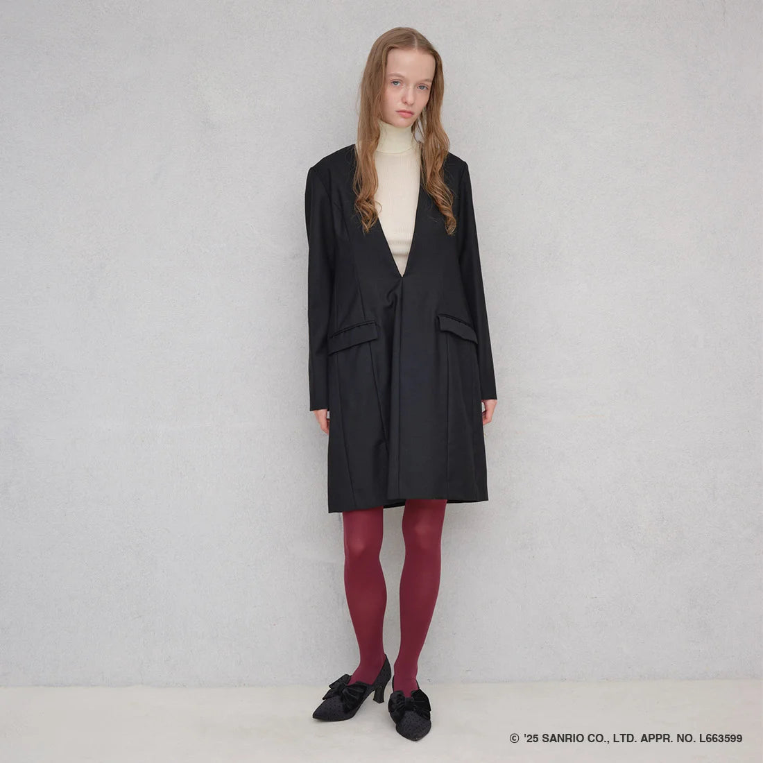 【限定品預訂】售完即止【HELLO KITTY × Launa lea 特別聯名】日本製7cm踭蝴蝶結高跟鞋 (612K)(黑色/Black Z/C)