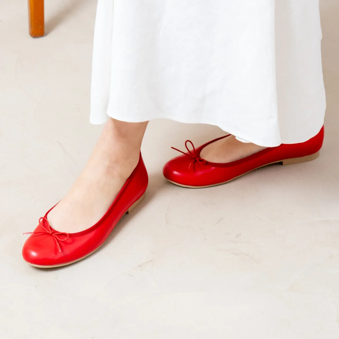 日本製 Launa lea 蝴蝶結圓頭啞面芭蕾晴雨鞋( RB1001A ) (紅色/red)