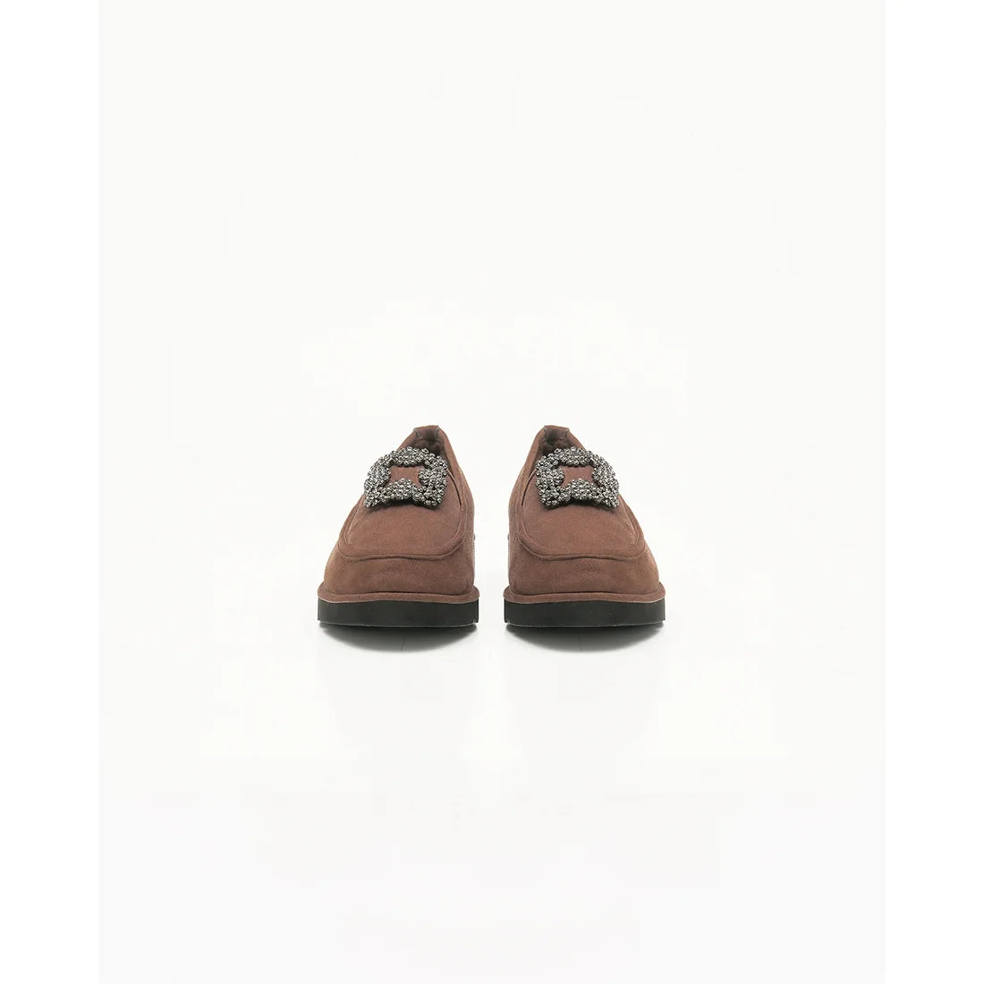 【新品預訂】日本製Emma Francis   [雨天應對] 防水 內側柔軟仿毛 寶石樂福鞋（棕色絨面革）(2002g-S 105) BRN