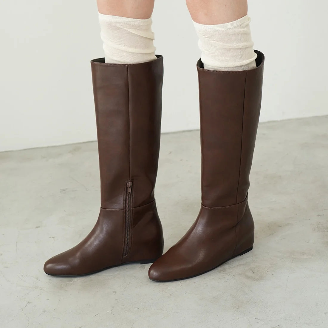 Launa Lea 5cm內增高柔軟皮革長boot (S149)(深棕色／D Brown)