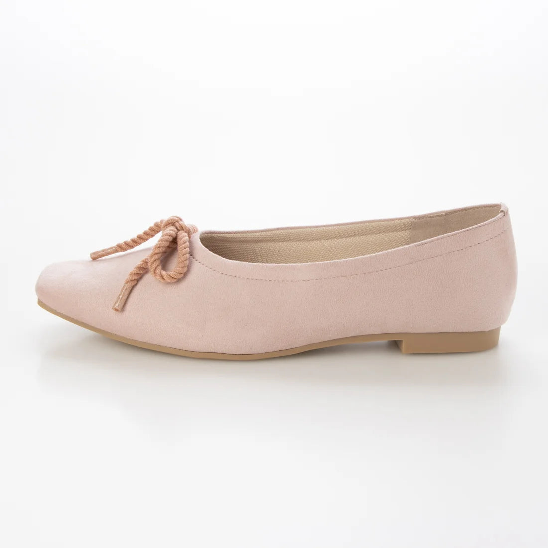 【新品預訂】日本製 Launa lea 繩蝴蝶結方頭絨毛芭蕾舞鞋（B7102A）(淺粉色 S / L Pink S)