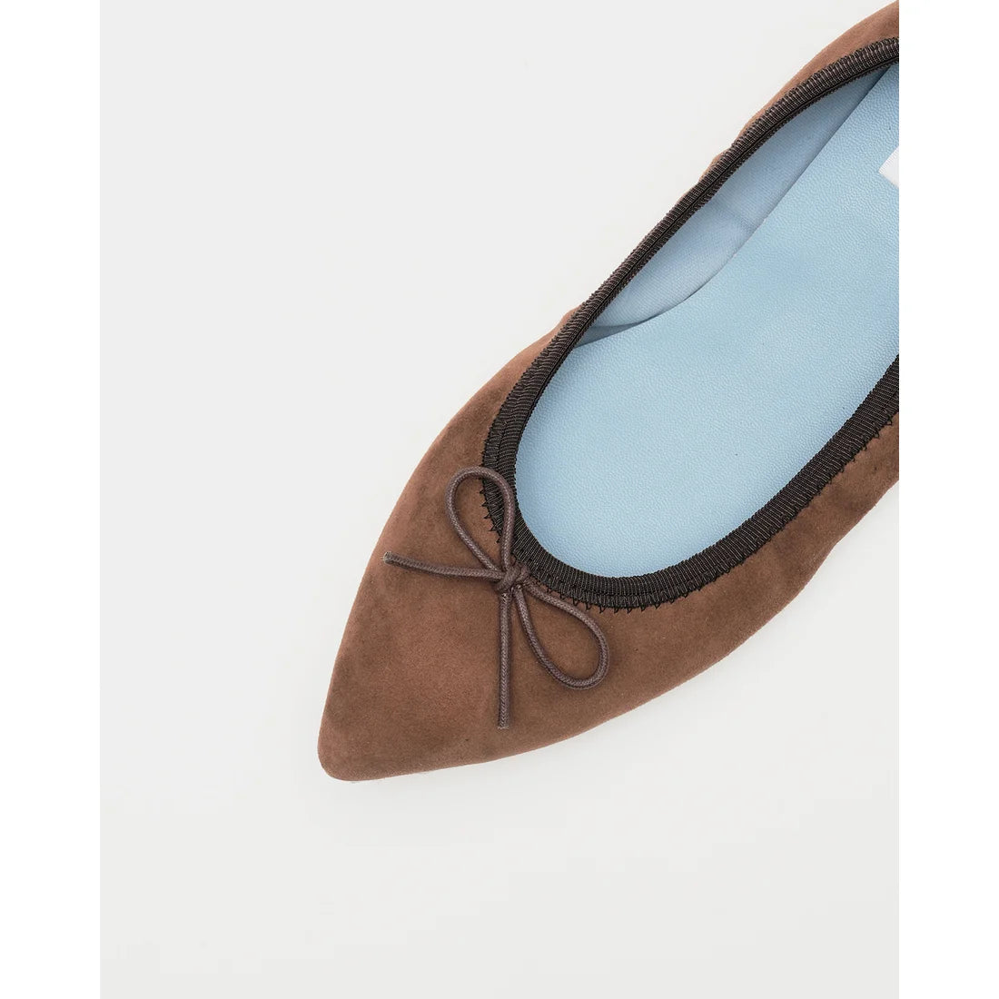 日本製【珍珠色調防水】Emma Francis 真皮 尖頭平底芭蕾舞鞋(01b-L S104)(Brown leather suede) （ブラウン レザースエード）