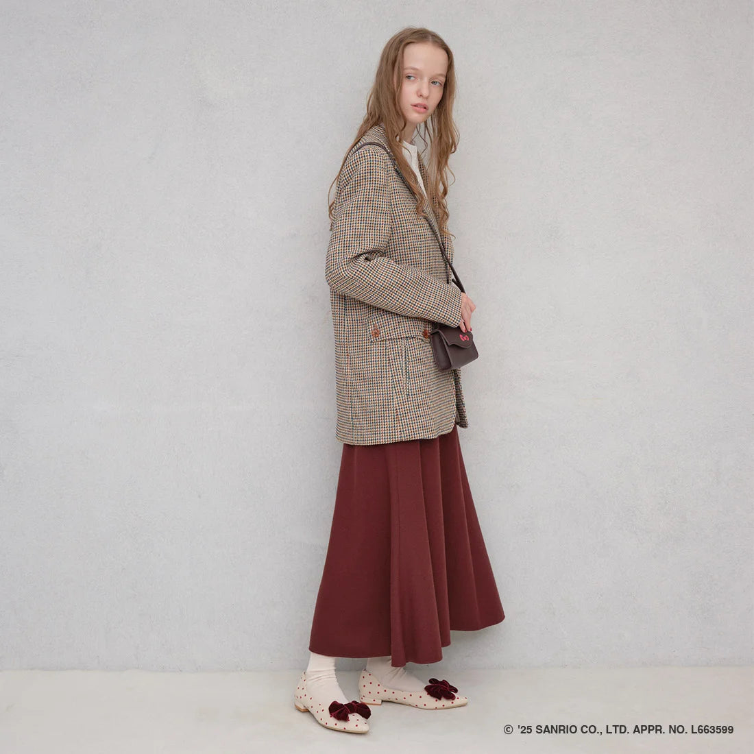 【限定品預訂】售完即止【HELLO KITTY × Launa lea 特別聯名】日本製蝴蝶結平底鞋 (460K)(紅色/Red Z/C)