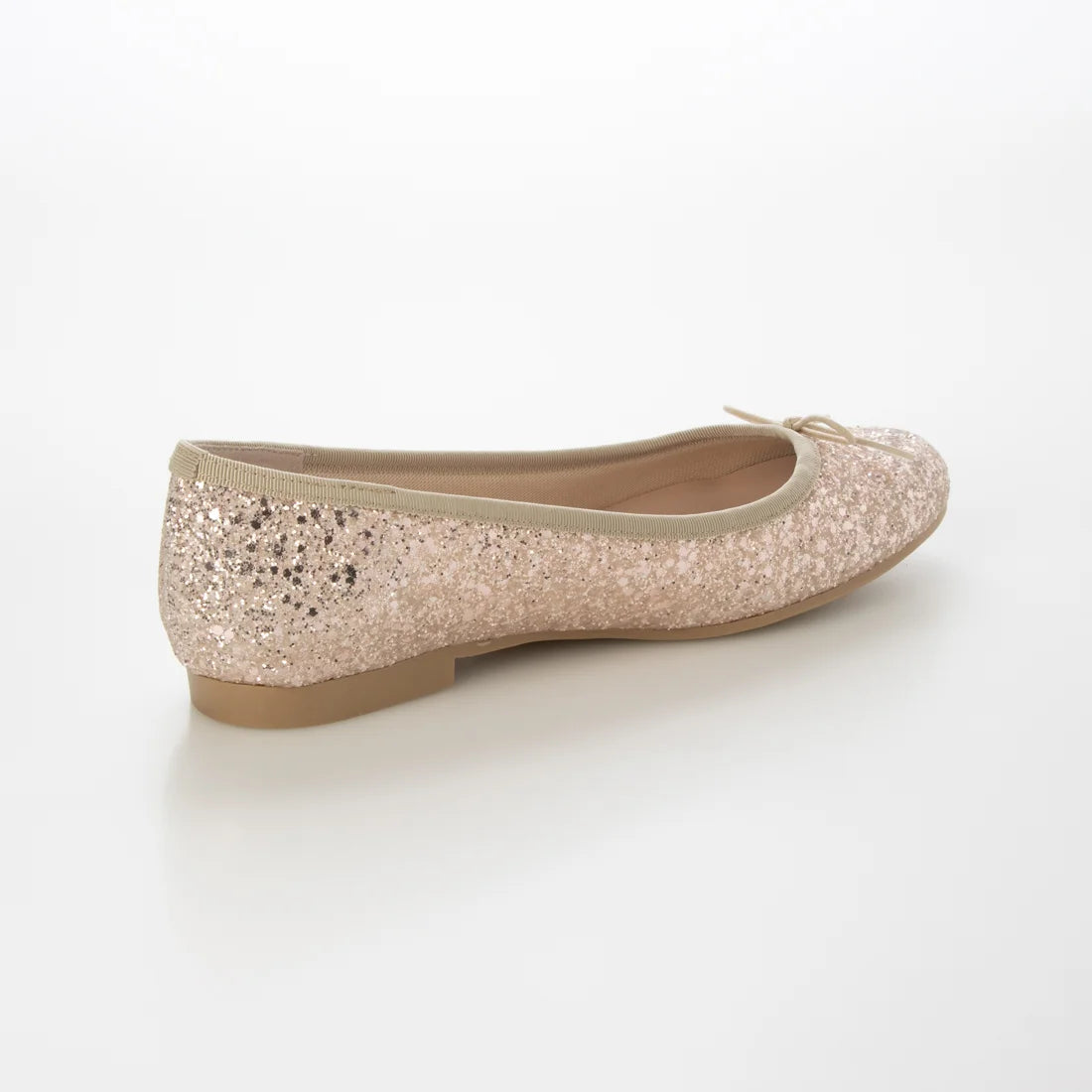 【新品預訂】日本製 Launa lea 閃耀亮片圓頭芭蕾鞋 ( B1601A ) (粉杏色 Z / PK Beige Z )