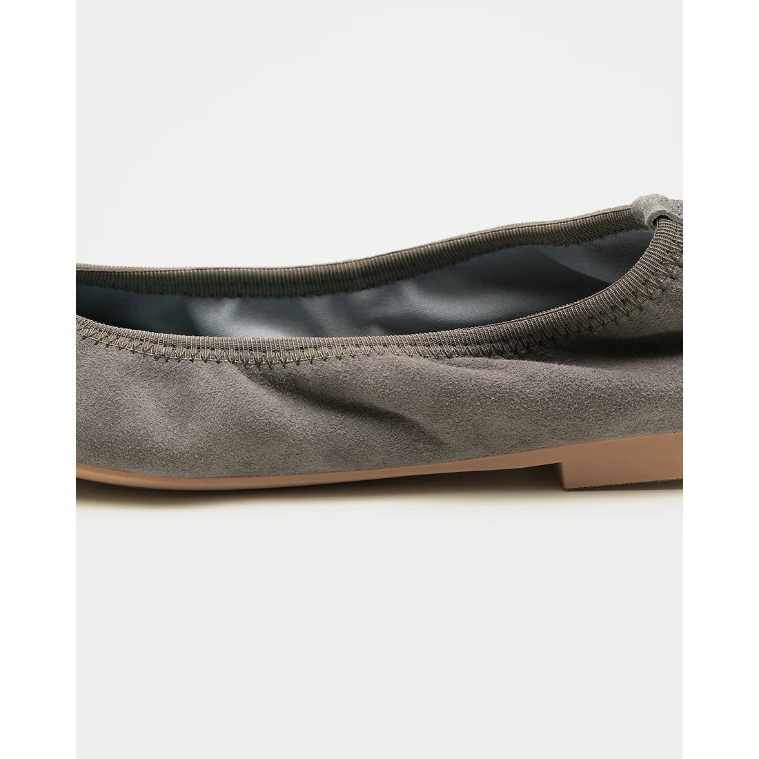 日本製【珍珠色調防水】Emma Francis 真皮 尖頭平底芭蕾舞鞋(01b-L S154)(Dark Grey leather suede) （ダークグレー レザースエード）