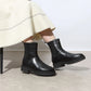 日本製 Launa Lea 側邊彈力厚底雨靴短靴 (R9018)(黑色／Black)