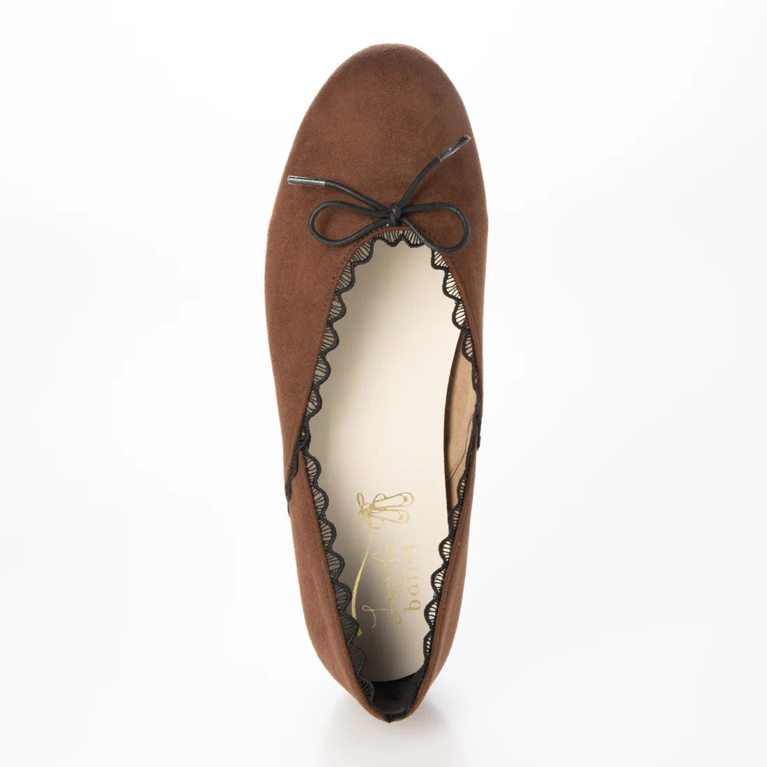 【新品預訂】日本製 Launa lea 經典蕾絲邊蝴蝶結芭蕾舞鞋 (B1616)(深啡色/D Brown-S)