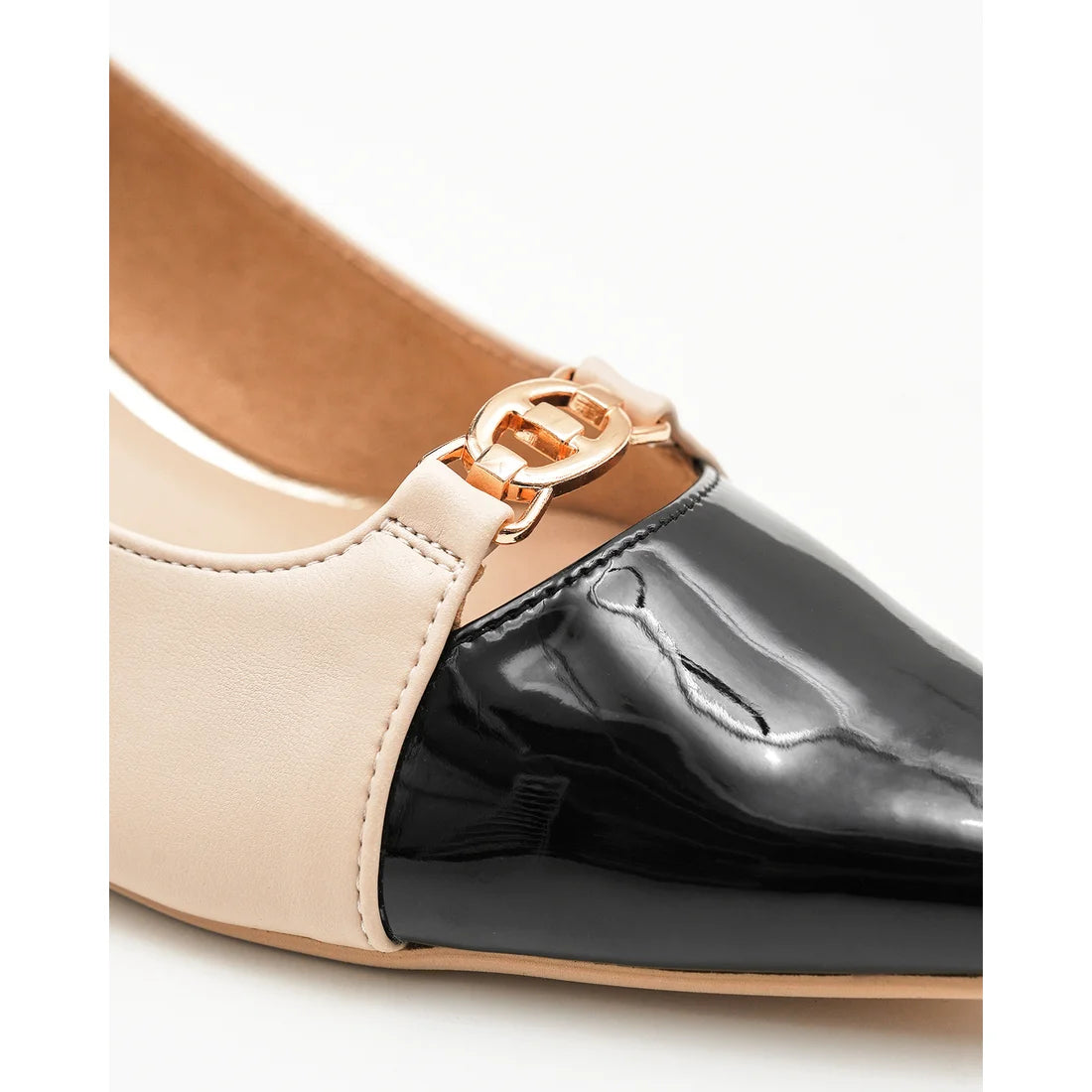 【新品預訂】日本製Emma Francis 4cm跟 前馬銜扣高跟鞋 (象牙色光滑) (4003a P177)