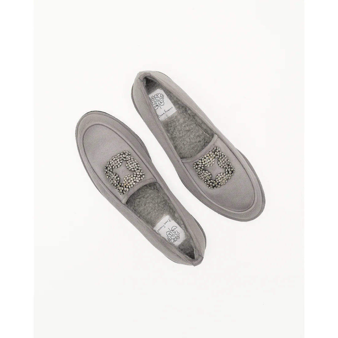 【新品預訂】日本製Emma Francis   [雨天應對] 防水 內側柔軟仿毛 寶石樂福鞋（灰色絨面革）(2002g-S 153)GRY