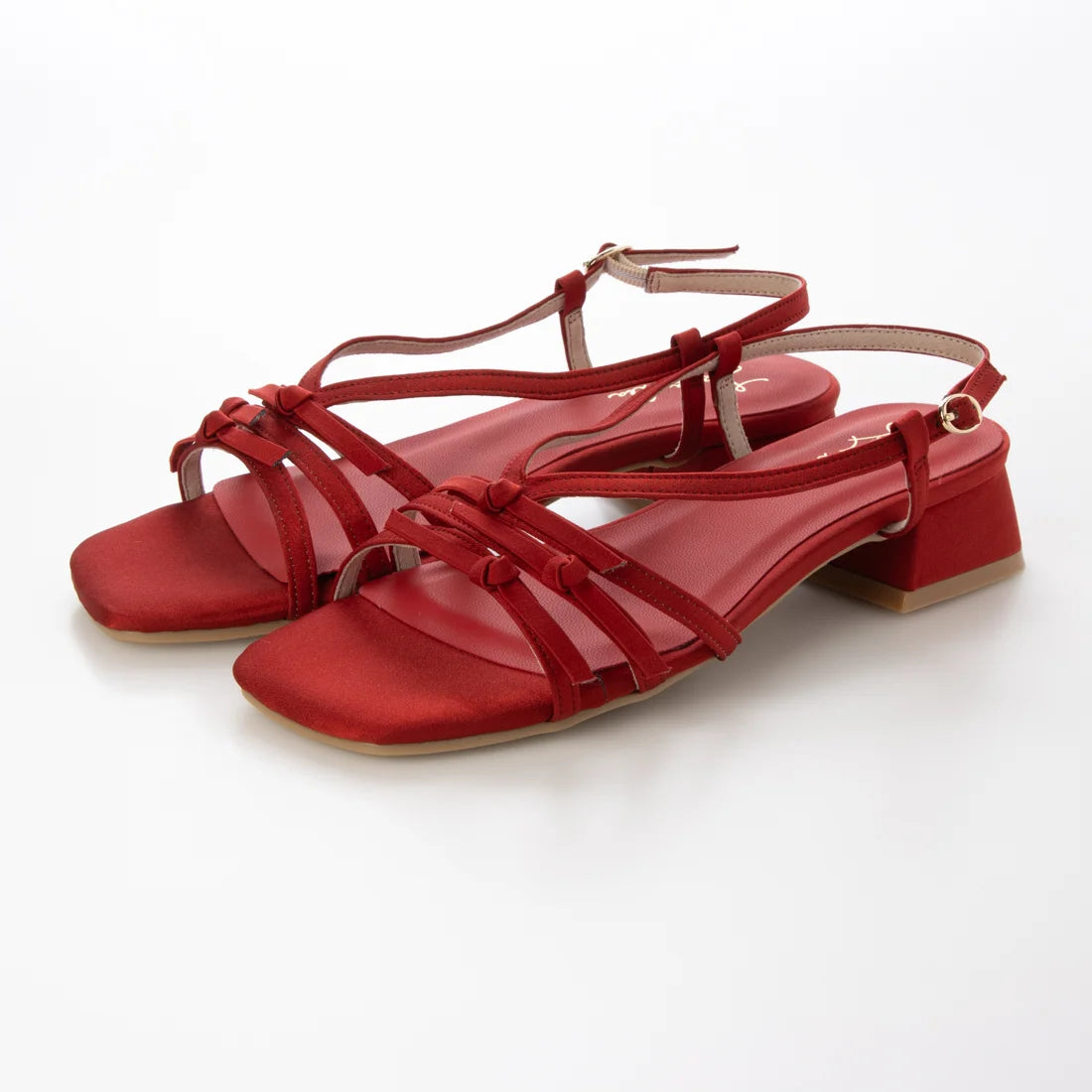 【新品預訂】日本製 Launa Lea 3.5cm踭 迷你蝴蝶結綁帶涼鞋 (628)(紅色/ Red)