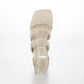 【新品預訂】日本Launa Lea 6cm 方頭綁帶坡跟涼鞋(S161)(象牙色/ Ivory)