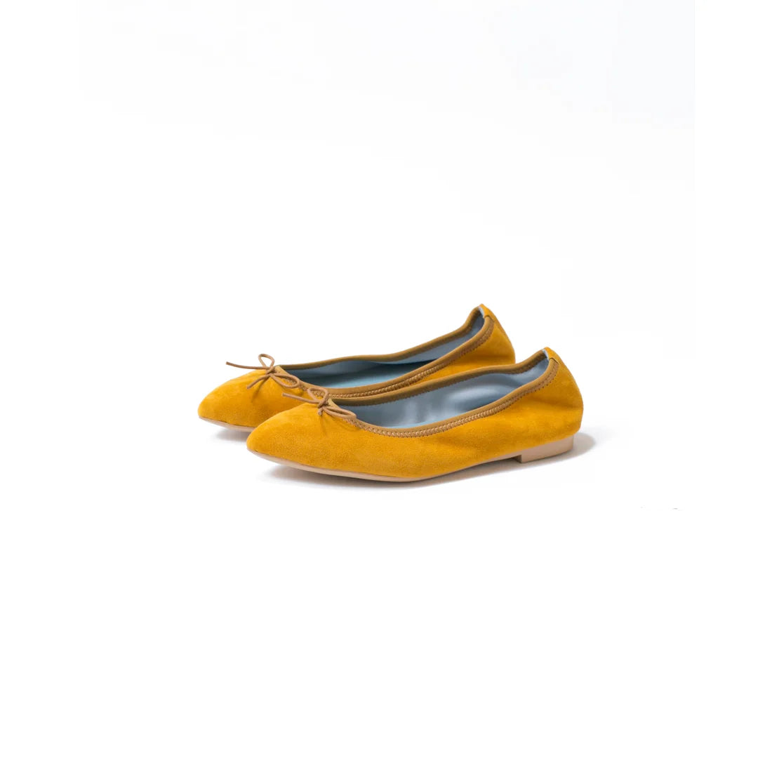 日本製【珍珠色調防水】Emma Francis 真皮 尖頭平底芭蕾舞鞋(01b-L S132)(Mustard Leather Suede) （マスタード レザースエード）