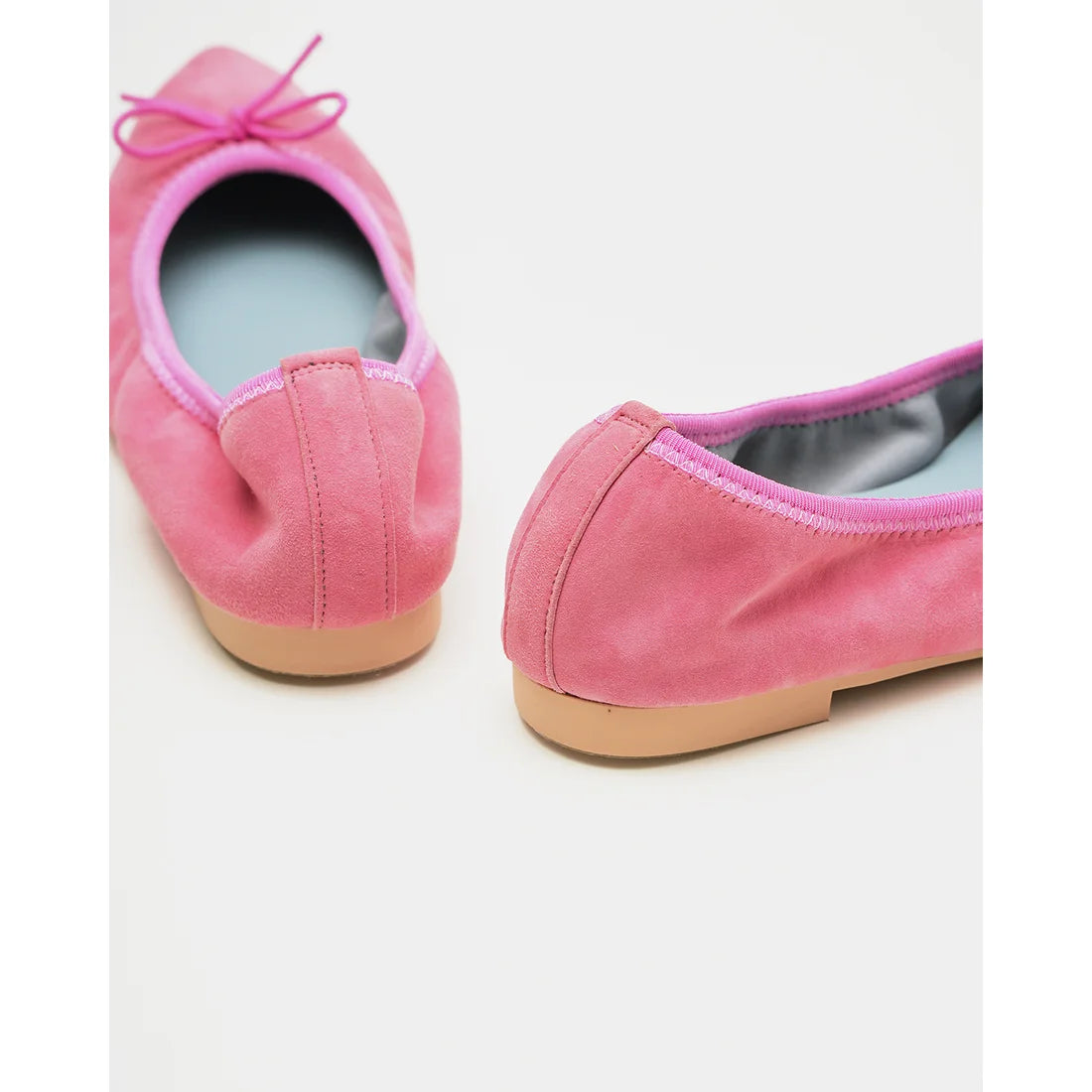 日本製【珍珠色調防水】Emma Francis 真皮 尖頭平底芭蕾舞鞋(01b-L S143)(Dark Pink leather suede) （ダークピンク レザースエード）