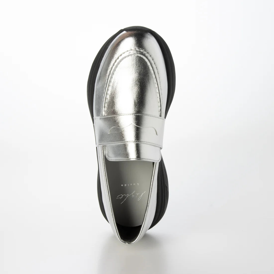 【新品】日本潮牌Lucida 日本製 銀色 Biham Light 輕盈 4.5cm厚底樂福鞋 (LC-5000 SLV )