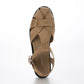 【新品預訂】日本製 Lauf Oletta T型帶3cm厚底絨面涼鞋 (LP148 Beige-S)(杏色)