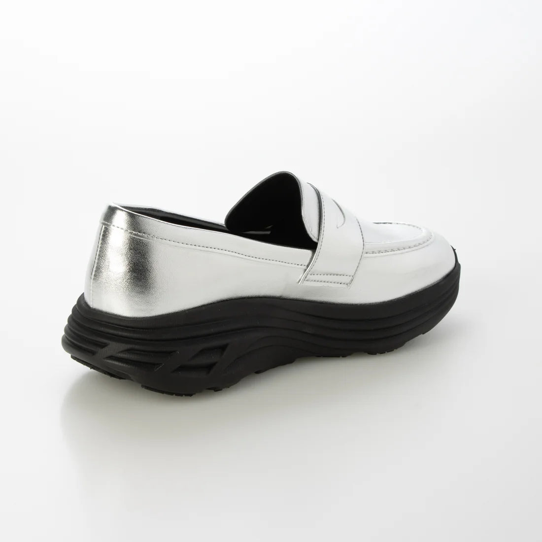 【新品】日本潮牌Lucida 日本製 銀色 Biham Light 輕盈 4.5cm厚底樂福鞋 (LC-5000 SLV )