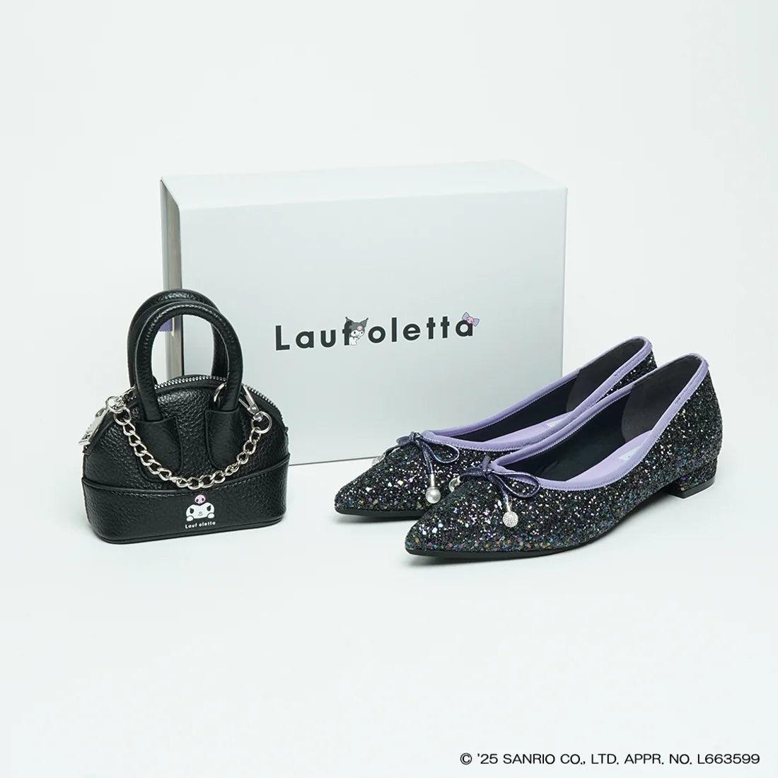 【限定品預訂】售完即止【KUROMI × Lauf oletta 特別聯名】日本製  珍珠蝴蝶結芭蕾舞 (LH101K BLACK-Z) (黑色)