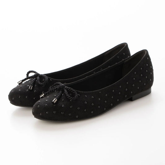 【新品預訂】日本製 Lauf Oletta   扭繩緞帶珍珠芭蕾鞋(L111 BLACK-S) (黑色)