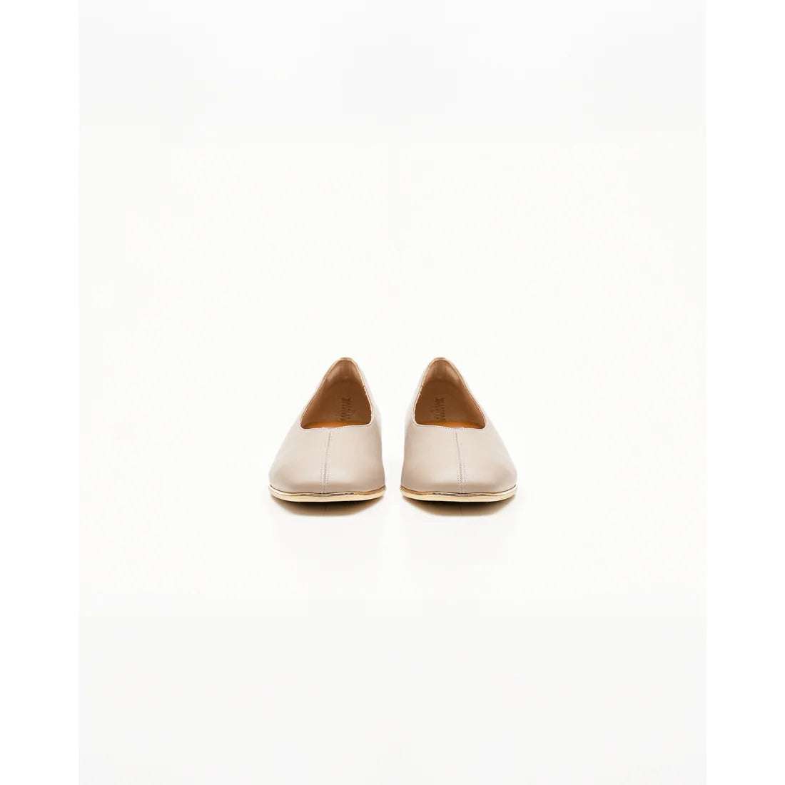 【新品預訂】日本製Emma Francis   V形中心接縫金線平底鞋（炭灰色光滑）(03aa-P 155) C/GRY