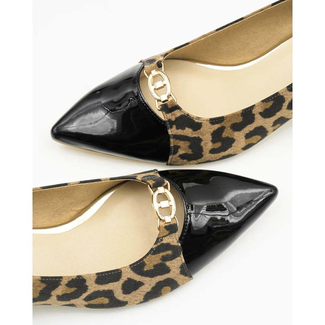 【新品預訂】日本製Emma Francis 4cm跟 前馬銜扣高跟鞋 (豹紋緞面) (4003a ST328)