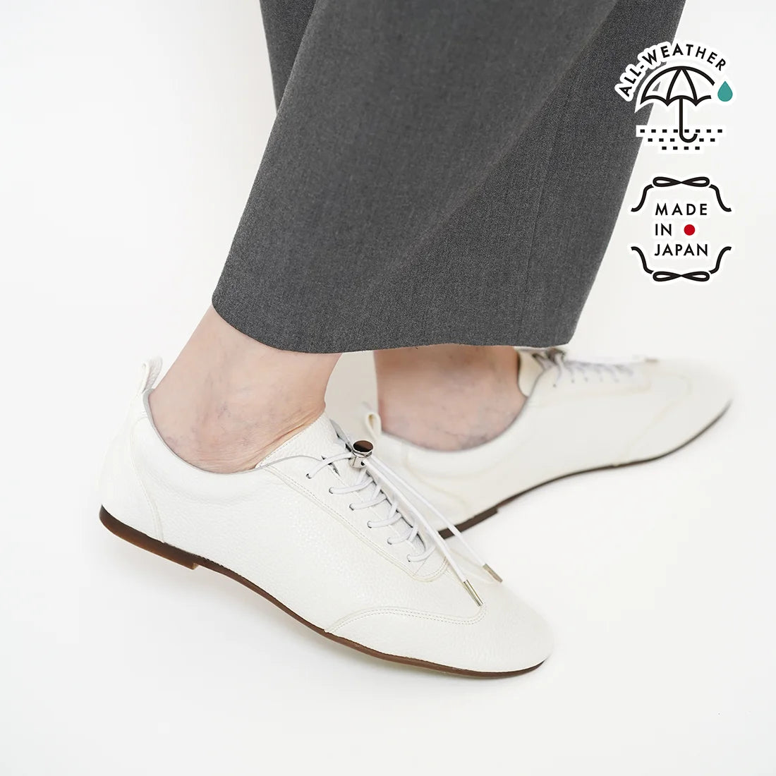日本製 Lauf Oletta [All Weather] 全天候柔軟繫帶芭蕾鞋 (LRH105 WHITE) (白色)
