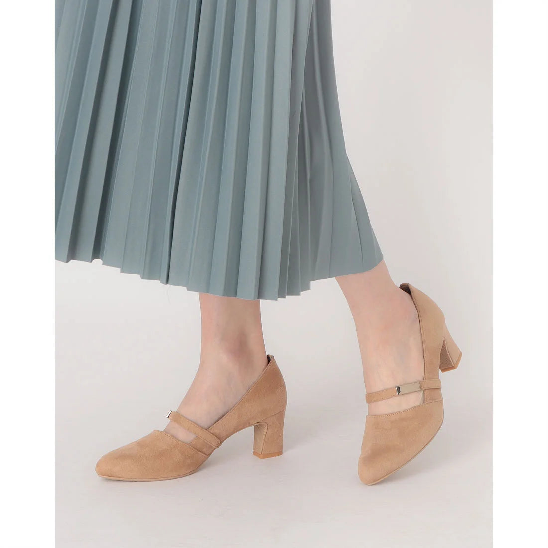 【新品預訂】日本製 Launa Lea 6cm踭杏仁頭瑪麗珍高跟鞋 (614）( 杏色 S / Beige S )
