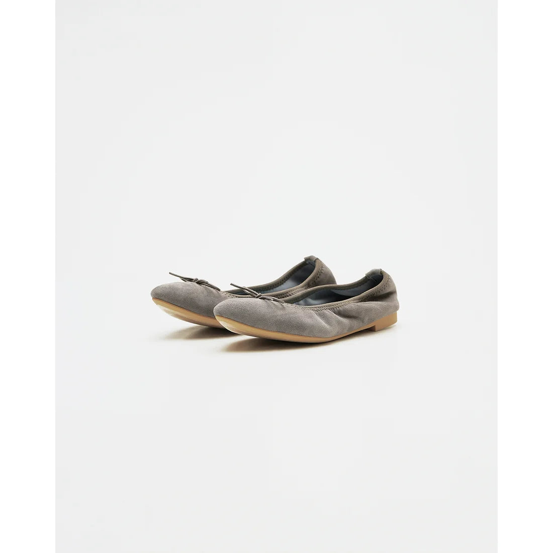 日本製【珍珠色調防水】Emma Francis 真皮 尖頭平底芭蕾舞鞋(01b-L S154)(Dark Grey leather suede) （ダークグレー レザースエード）