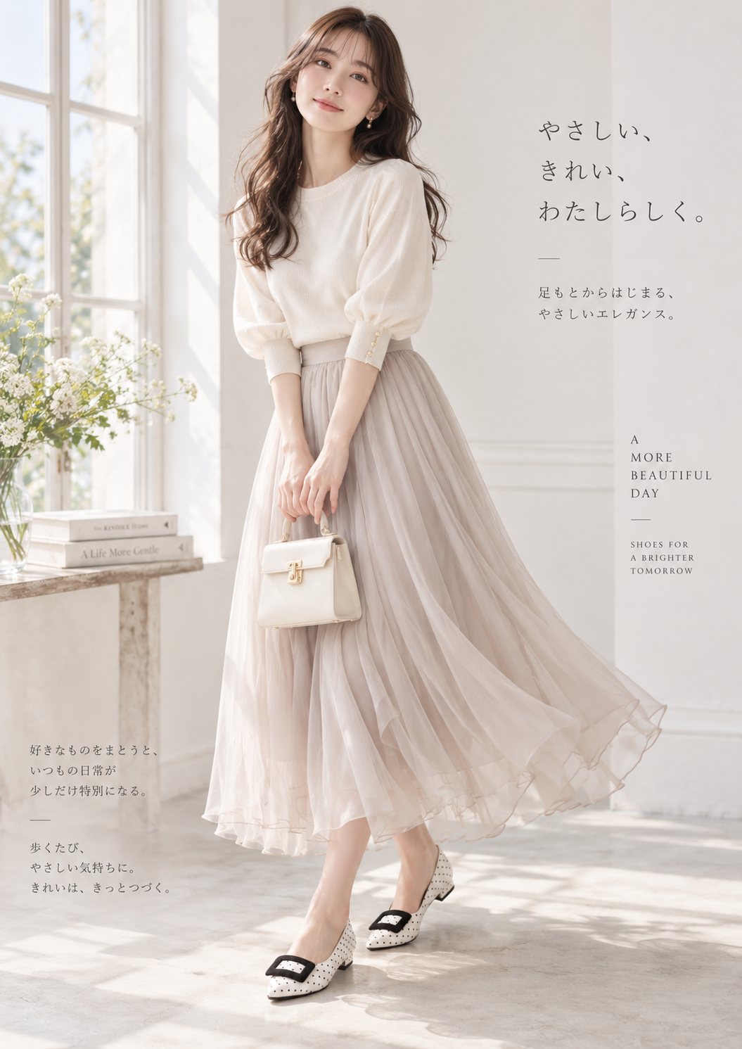 【新品現貨】日本製 Launa lea 扣尖頭平底鞋 (459C) ( 象牙白 Z/C  Ivory Z/C)